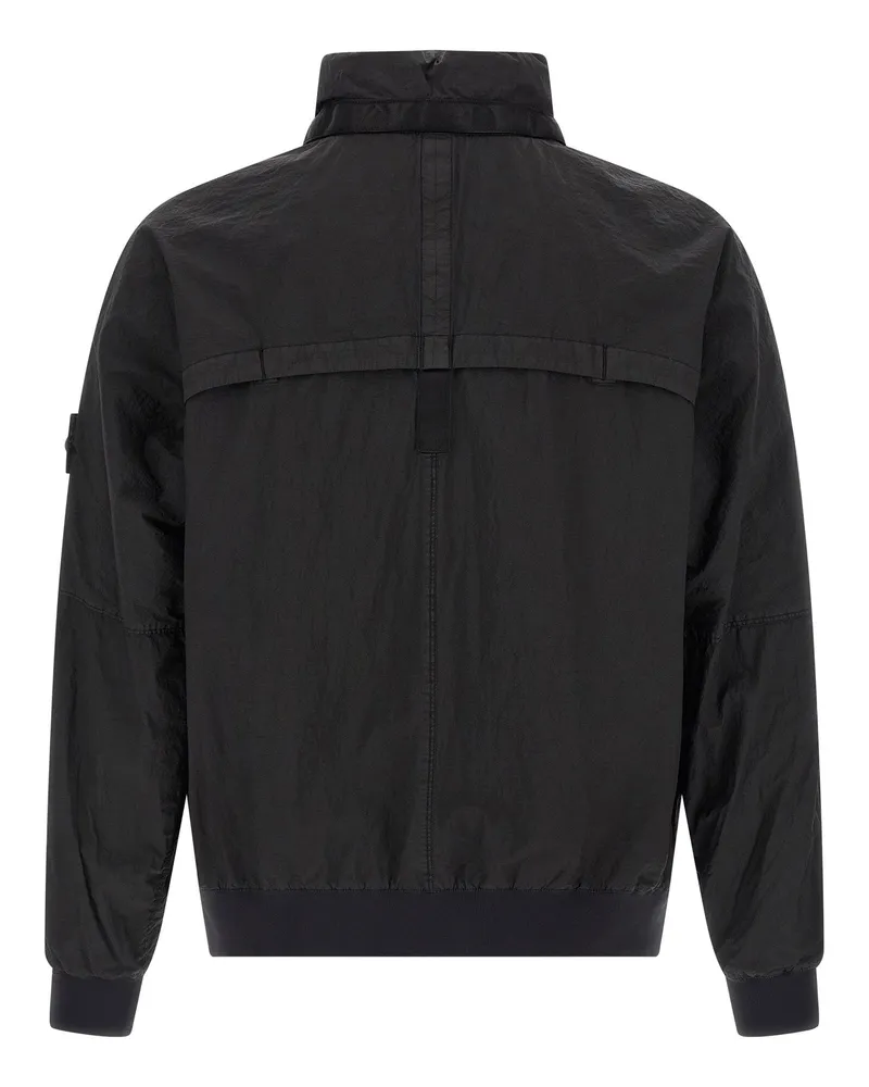 Stone Island Water-Repellent Metal Nylon Jacket — Black Black