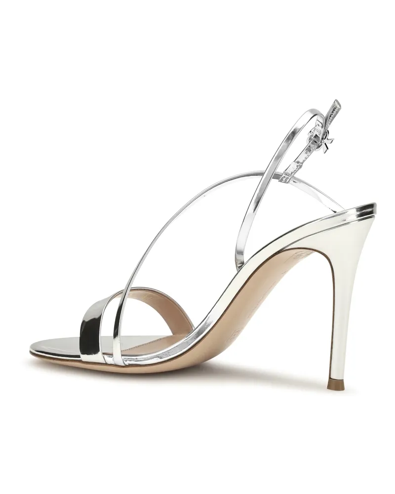 Gianvito Rossi Women's Sandals Manhattan Silver Metallic Leather Calf Silver