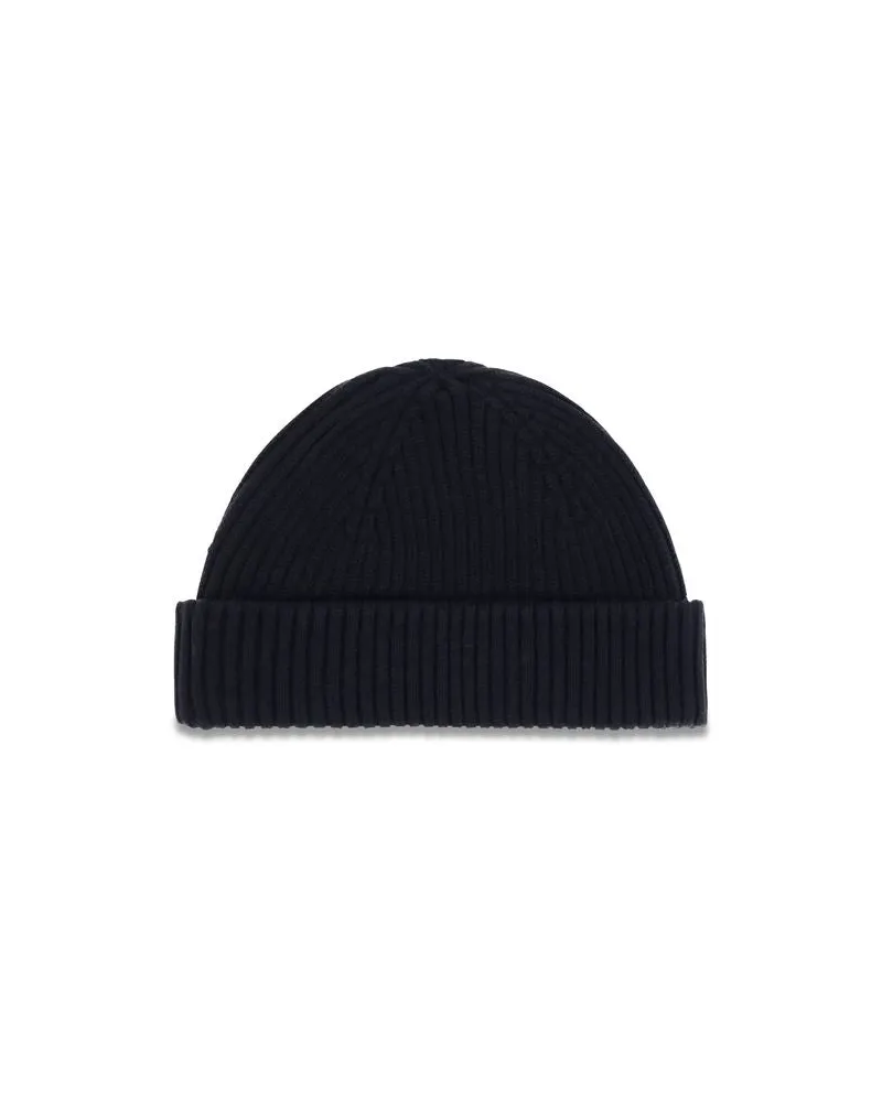 Parajumpers Men's Blue Wool Oves Aries Beanie Accessory Black