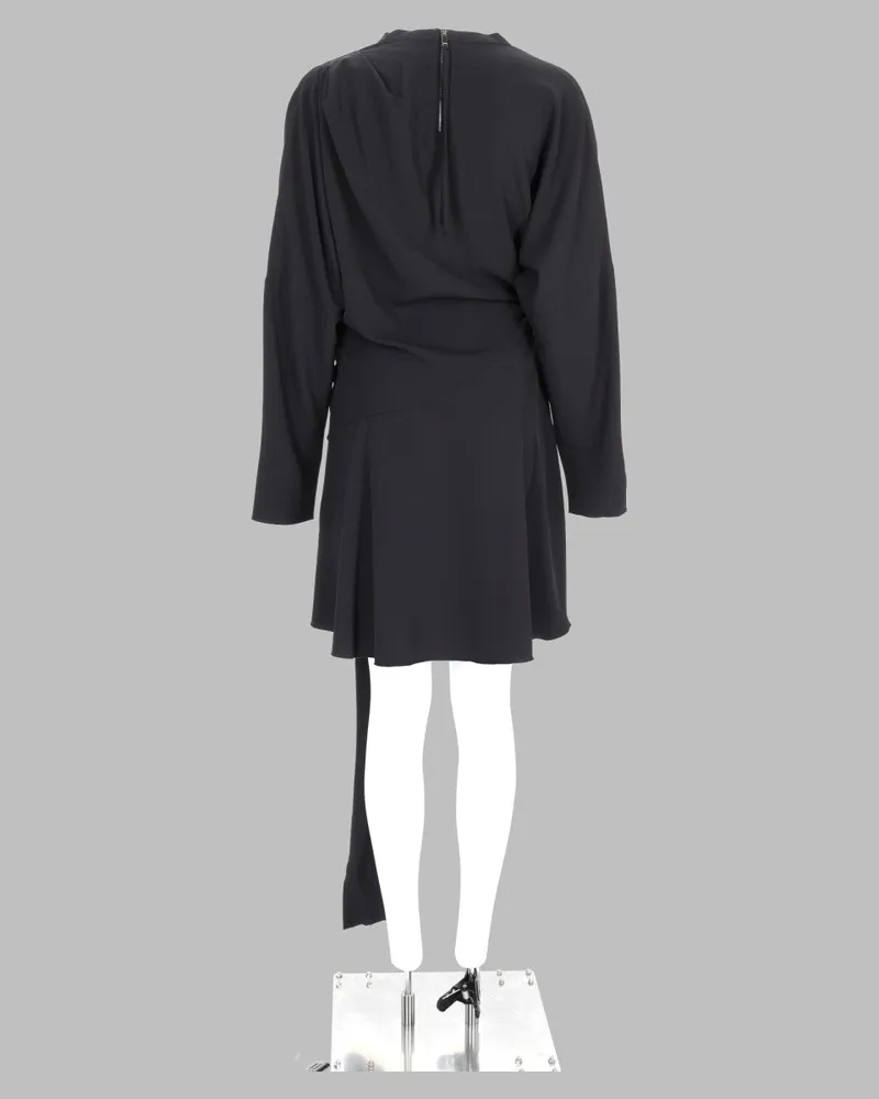Ganni Recycled Polyester Crepe Dress — Black Black