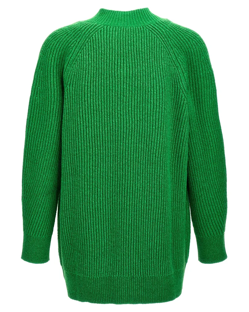 Jil Sander Ribbed Cotton Blend Sweater — Green Green