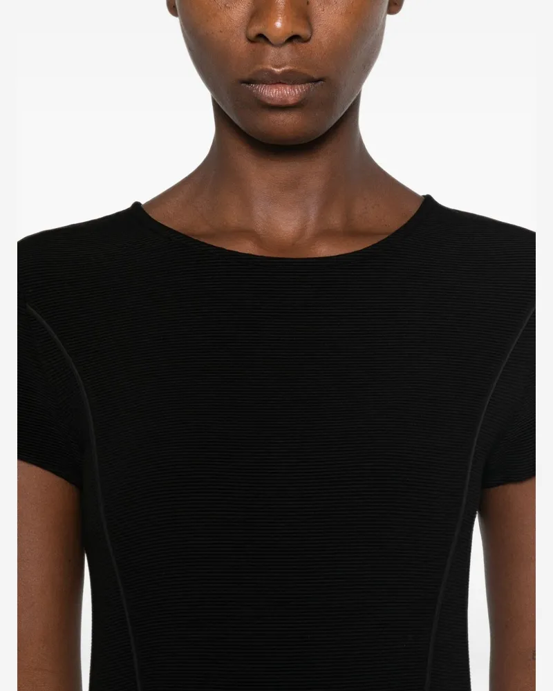 Emporio Armani Fitted Black Midi Dress — Black Black