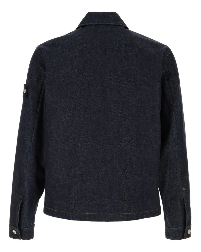 Stone Island Chest-Pocket Denim Jacket — Blue Blue