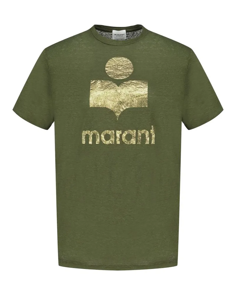 Isabel Marant Women's Zewel T-Shirt -  Linen Khaki Ready-To-Wear T-Shirts Green