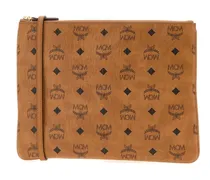 Unisex Aren Visetos Crossbody Bag Cognac Fabric