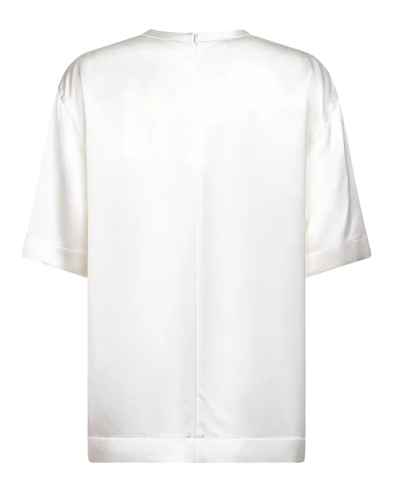 Totême Women's White Viscose Satin T-Shirt T-Shirts & Jerseys White