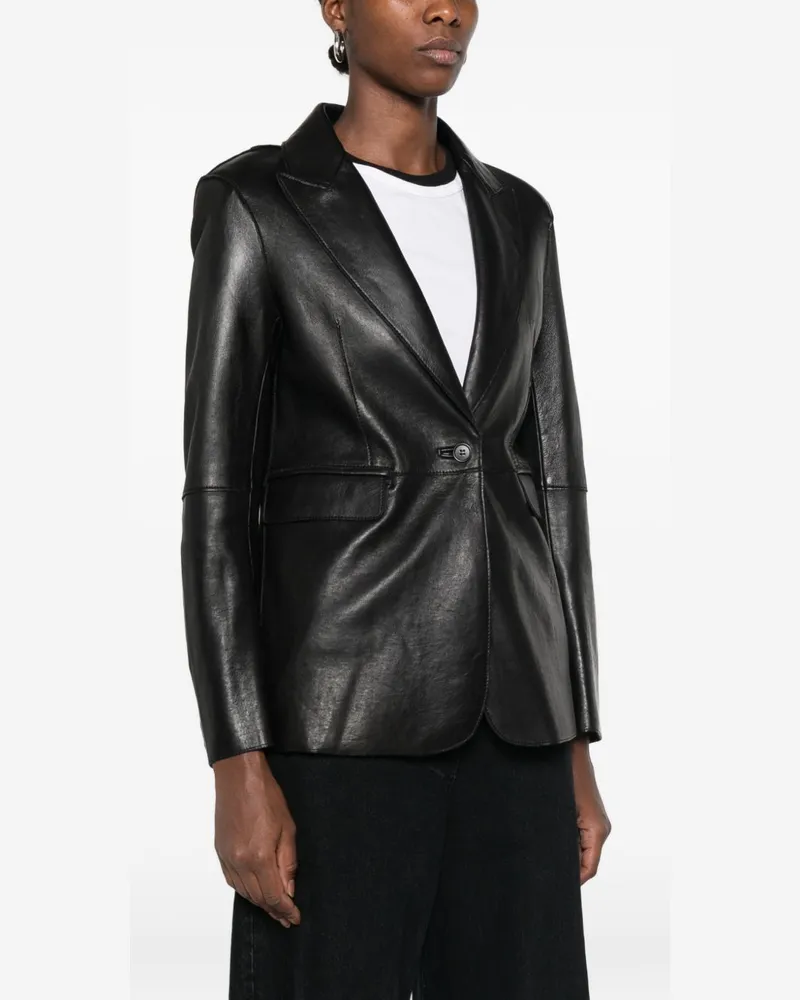 P.A.R.O.S.H. Lamb Leather Blazer — Black Black