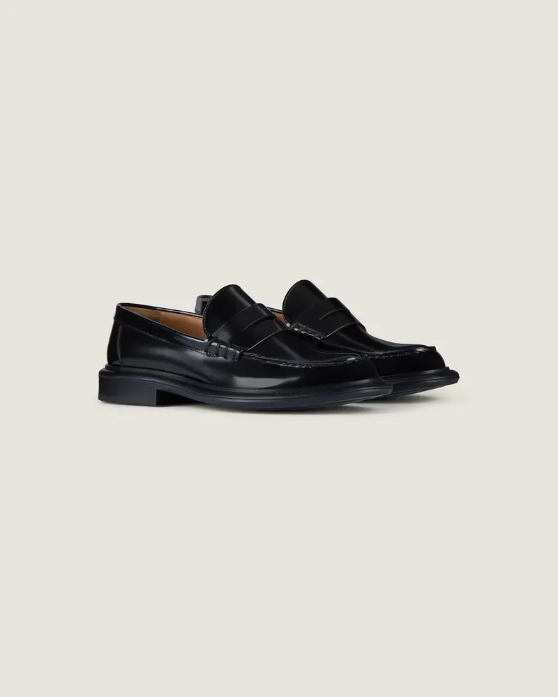 Givenchy Polished Leather Loafer — Black Black