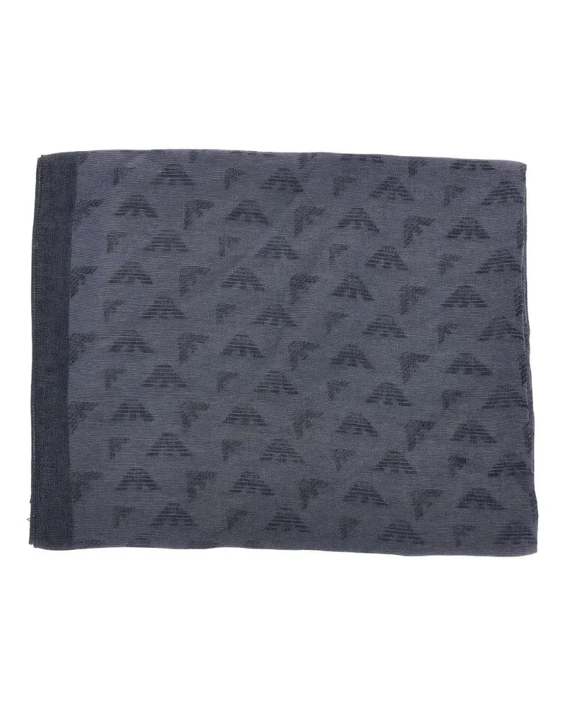 Emporio Armani Jacquard Eagle Logo Scarf — Navy Navy