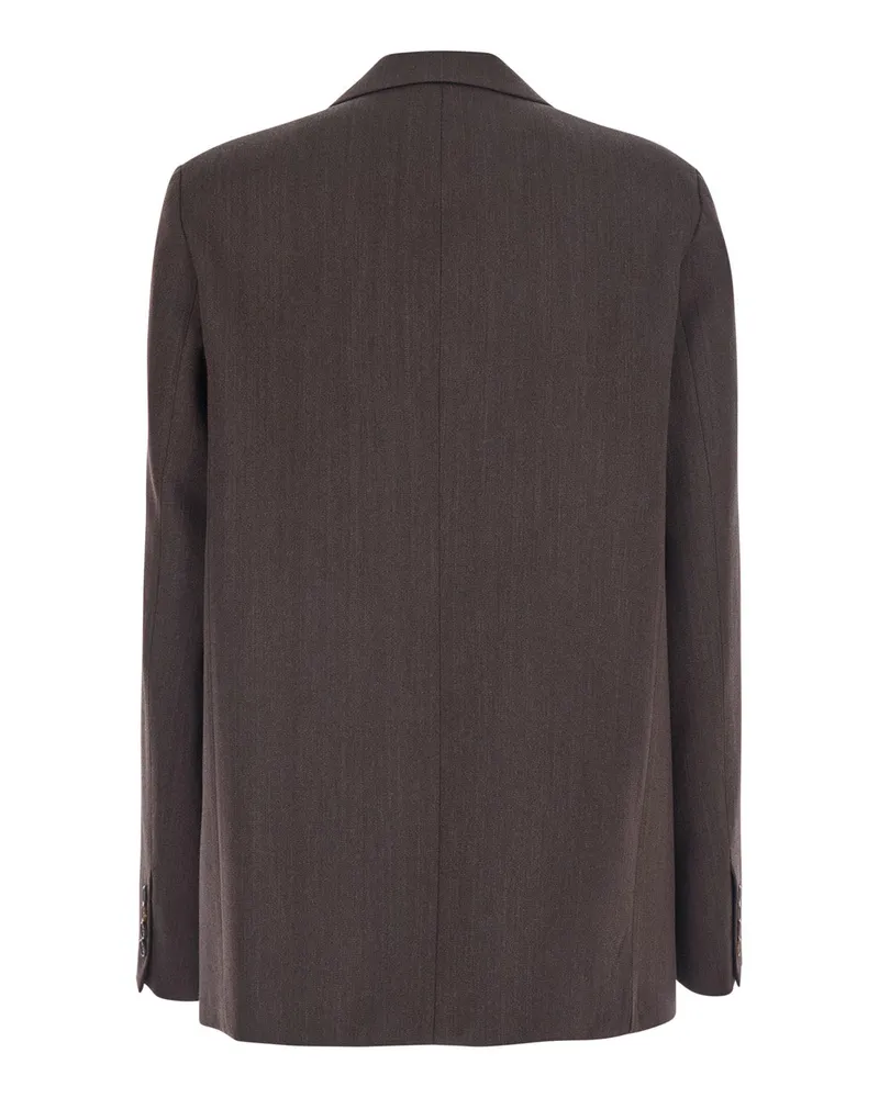 Mauro Grifoni Virgin Wool and Viscose Blazer — Brown Brown