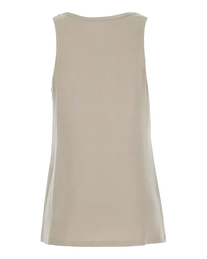 Max Mara Women's Sleeveless Top Pavido Beige Silk Tops Beige
