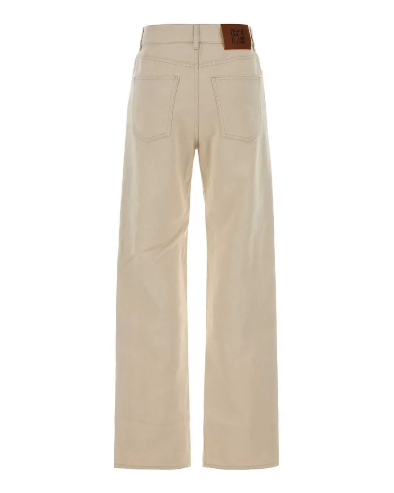 Fendi Women's Sand Denim Jeans Ginestra-26 Exterior: Cotton Linen Beige