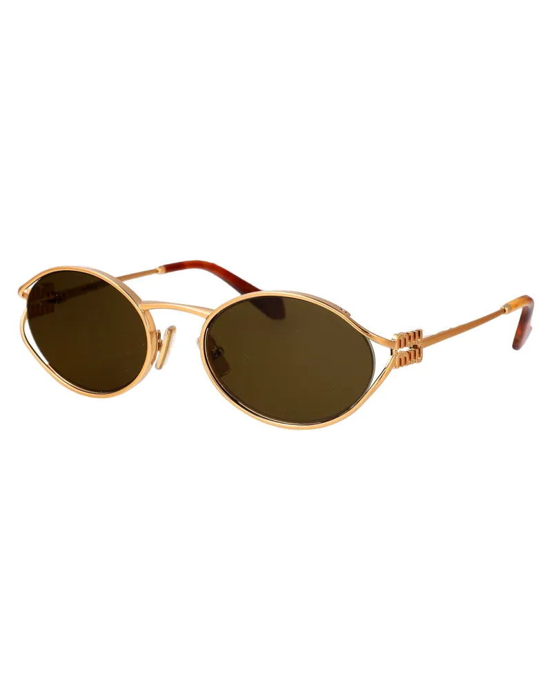 Miu Miu Women's Sunglasses 0mu 52ys Gold Brass Metal Gold
