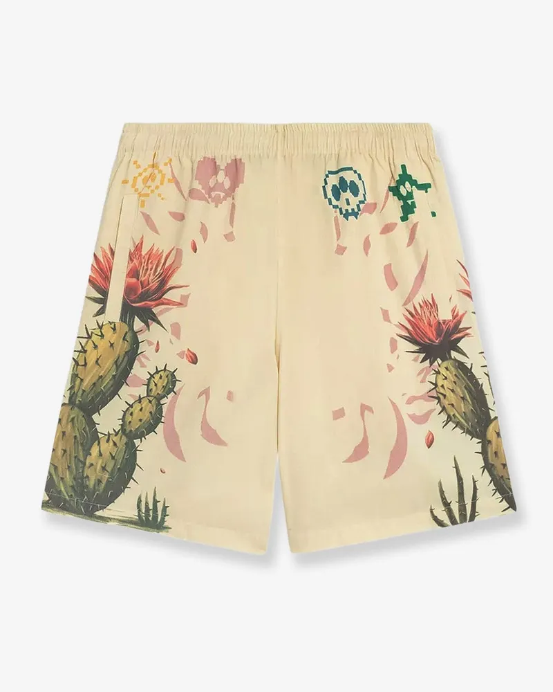 BARROW Men's Cotton Bermuda Shorts With Cactus Print White White