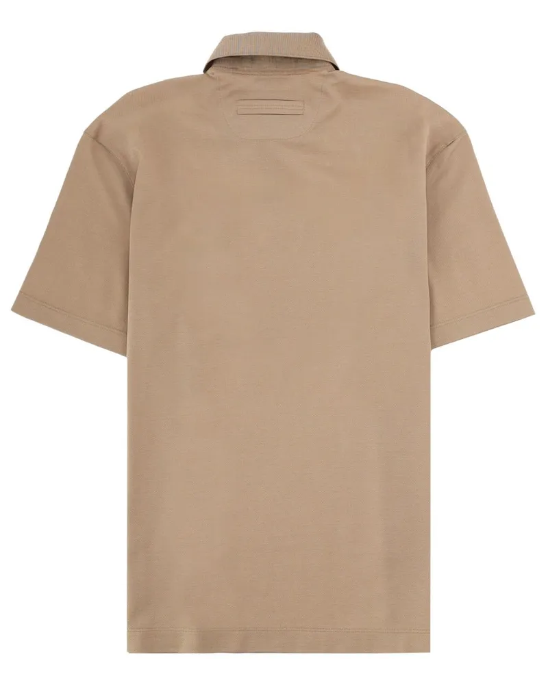 Ermenegildo Zegna Cotton Regular Fit Polo Shirt — Beige Beige