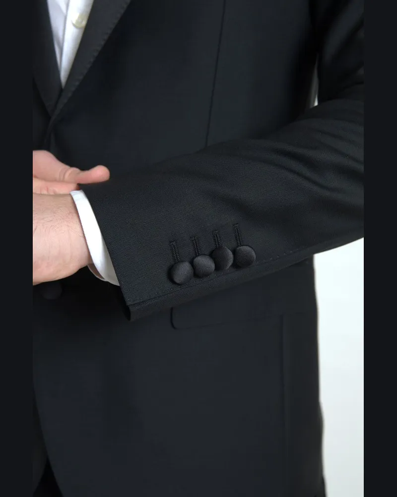 Dolce & Gabbana Men's Black Wool Single Breasted Martini Blazer Virgin Clothing Black