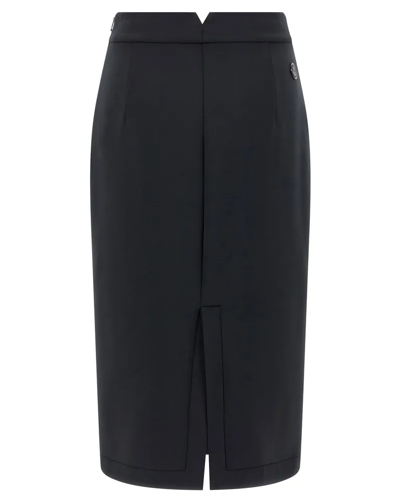 Moncler Scuba-Effect Midi Skirt — Black Black