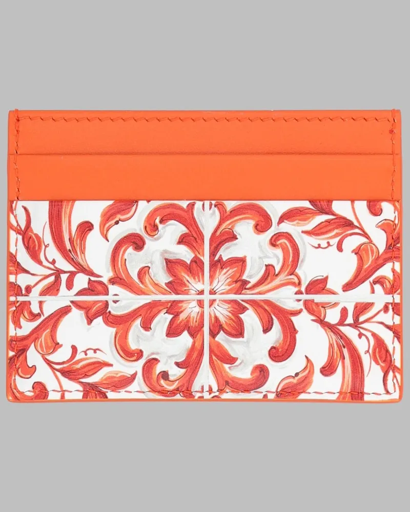Dolce & Gabbana Leather Card Case — Orange Orange