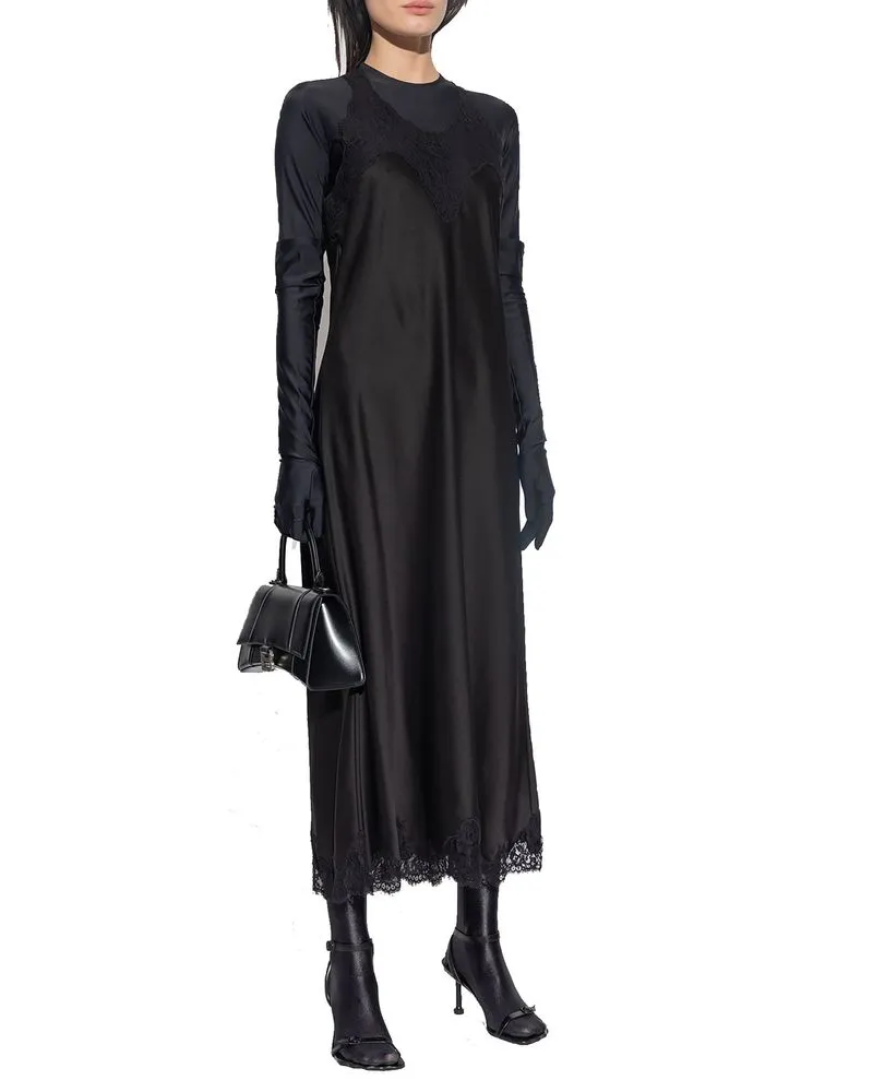 Balenciaga Women's Black Acetate Casual Dress Black