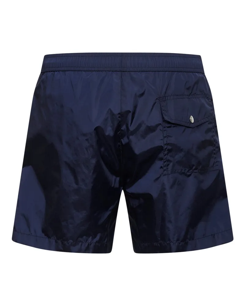 Moncler Men Swim Shorts Nylon Navy Blue Polyamide Beachwear Sea Clothing Navy