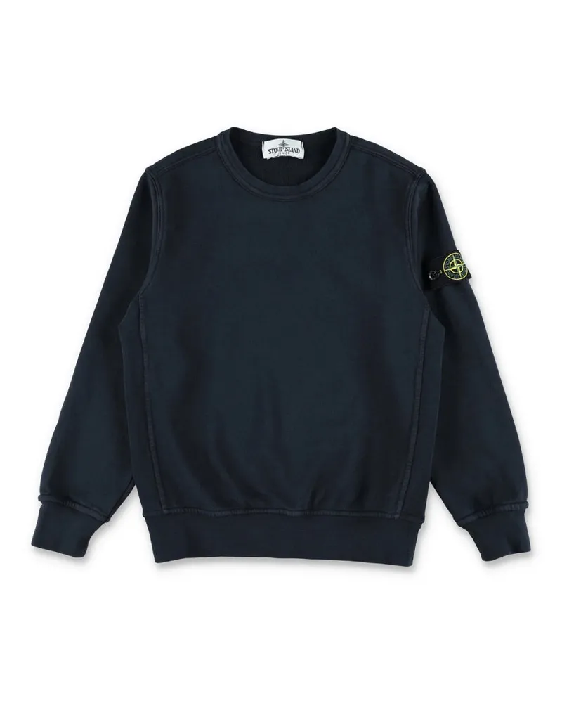 Stone Island Logo Cotton Sweatshirt — Blue Blue