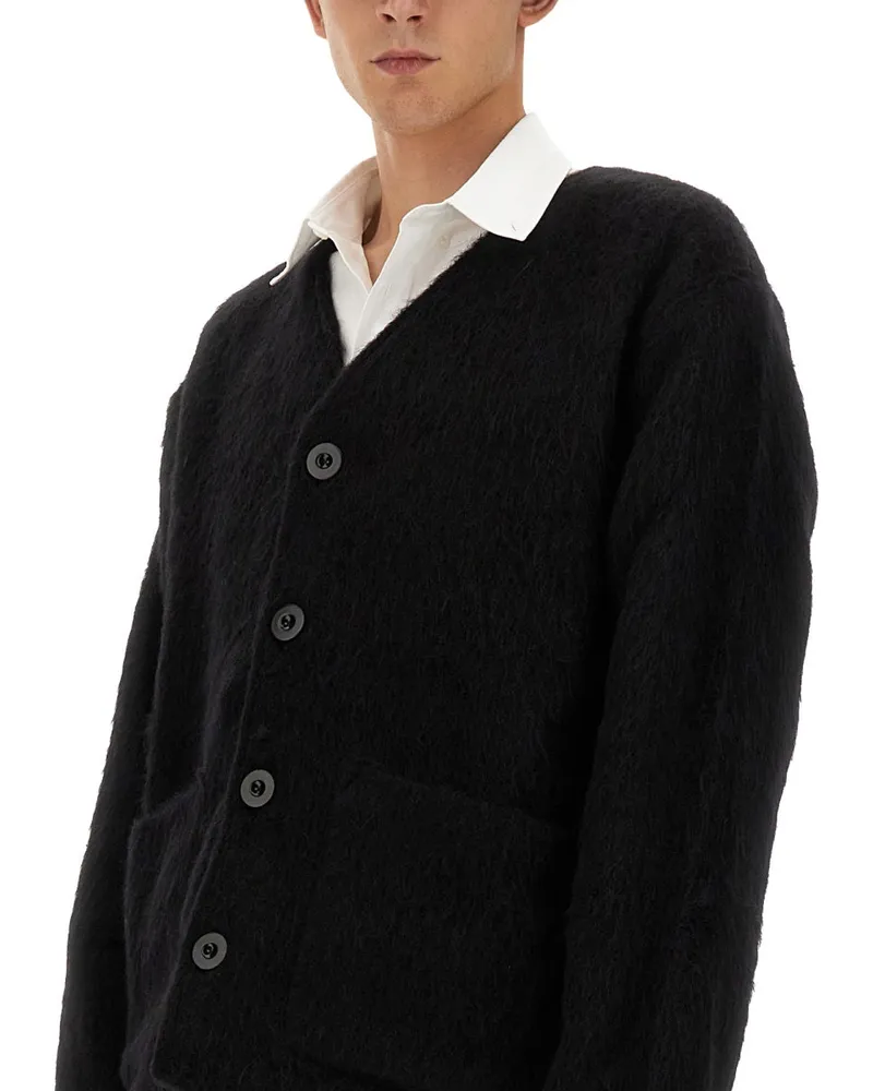 Our Legacy Mohair V-Neck Cardigan — Black Black