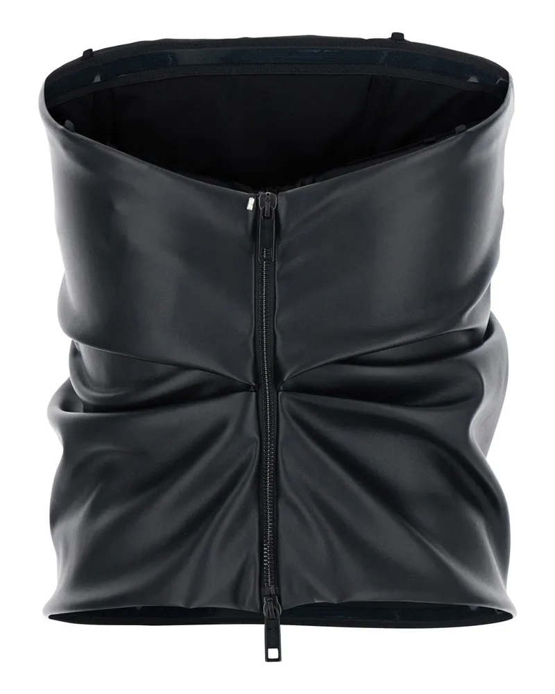 SPORTMAX Women's Black Bandeau Top With V-Neck Polyester Tops Black