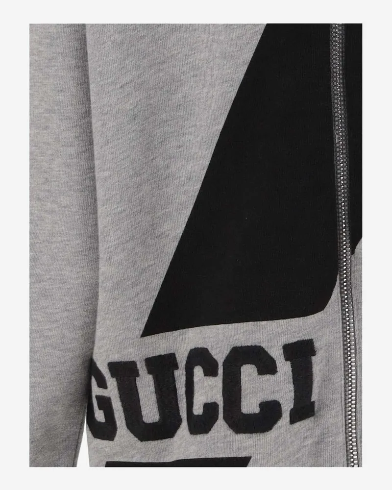 Gucci Boys' Cotton Hoodie With Logo Grey Hoods & Sweatshirts Gray