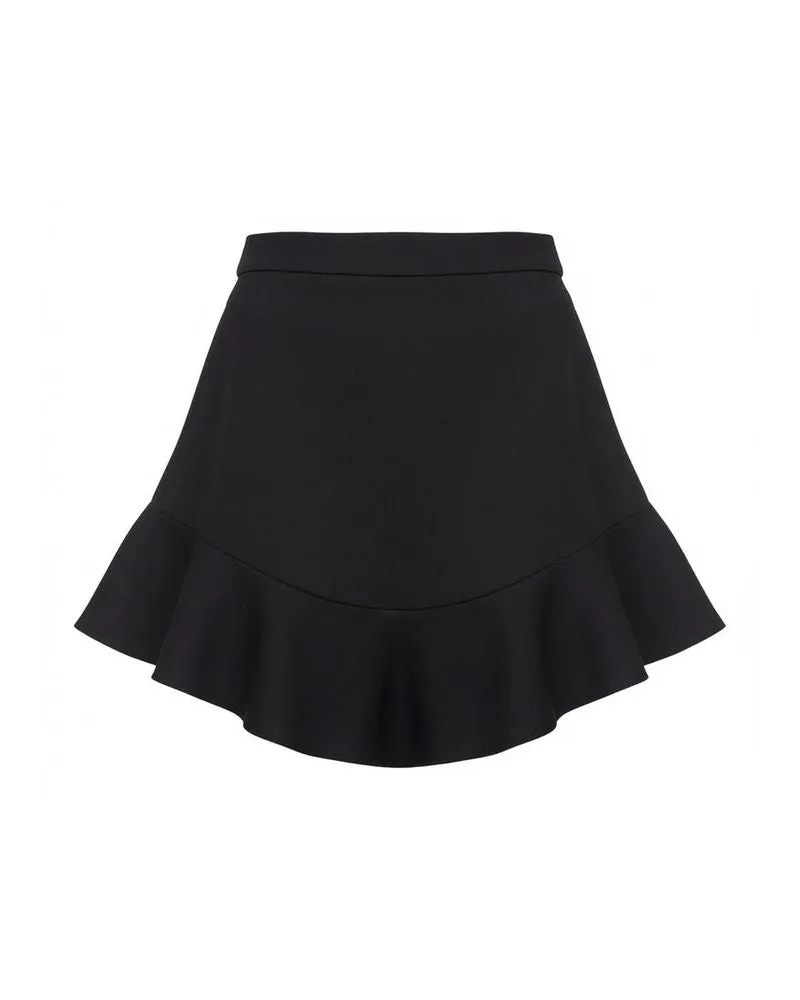 Pinko Modal Ruffled Skirt — Black Black