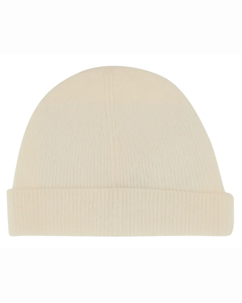A.P.C. WVBDK-M25085_AAD Virgin Wool Logo Beanie — Ivory Ivory