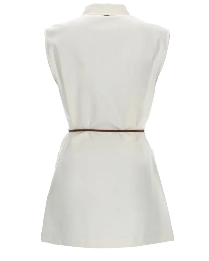 Herno Belted Cotton Gilet — White White