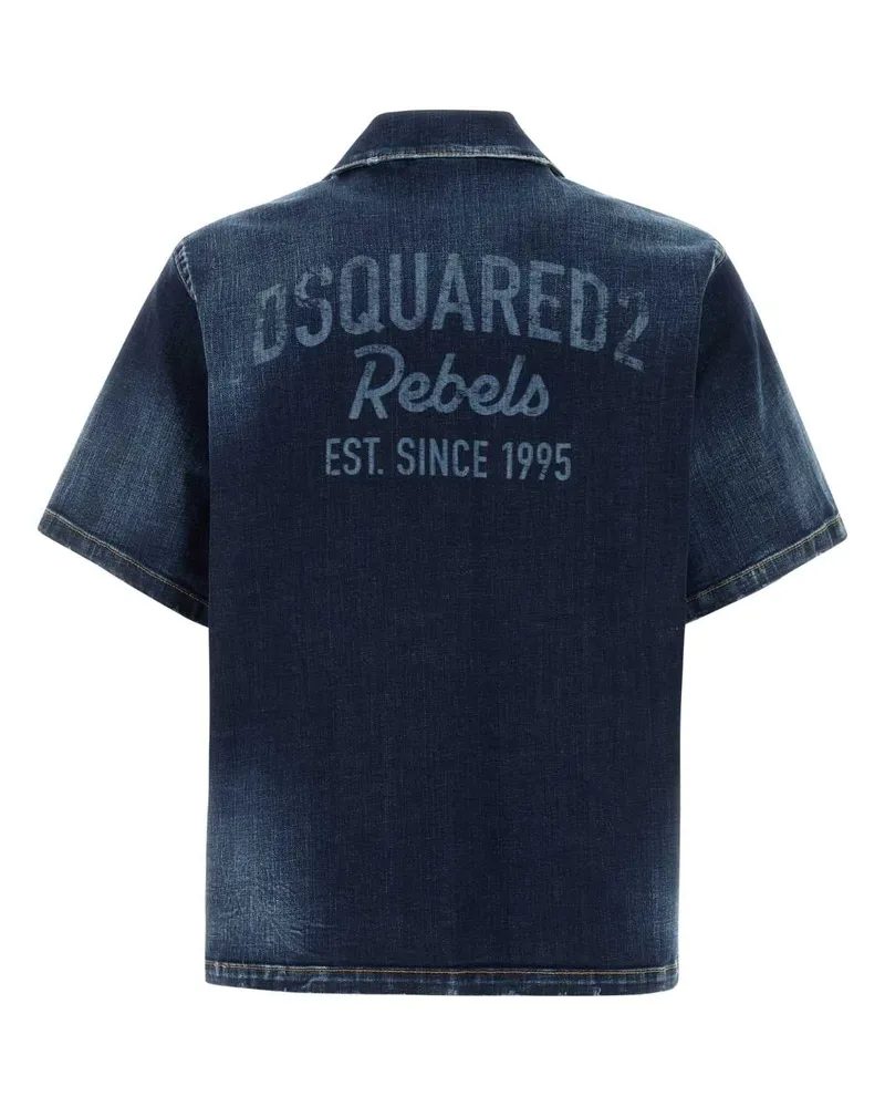 Dsquared2 Navyblue Exterior: Cotton Elastane Camicie Shirt Navy
