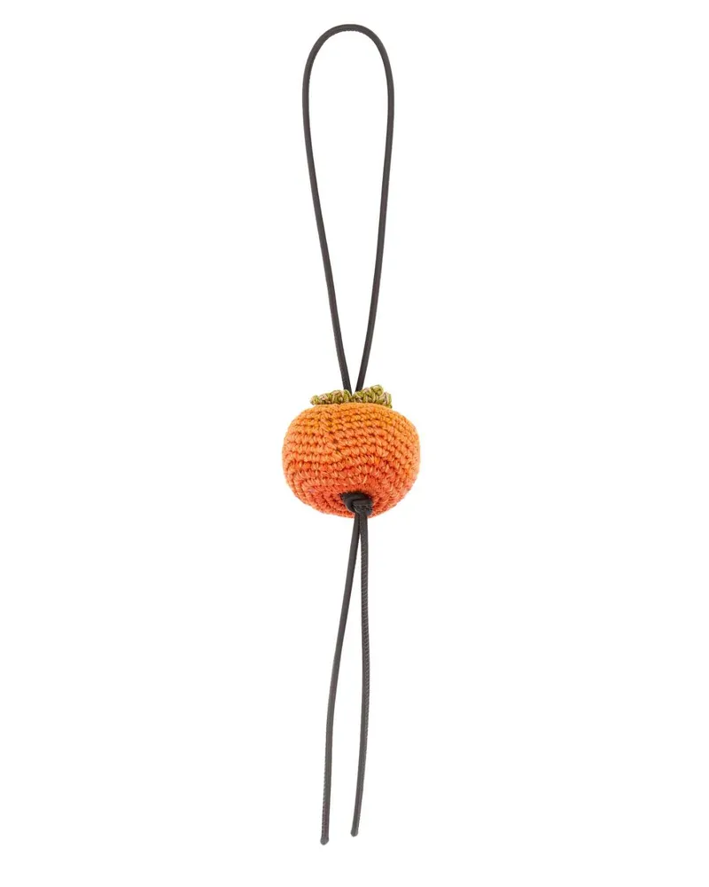 J.W.Anderson Men's Orange Crochet Persimmon Charm Orangegreen Portachiavi Keychains Orange