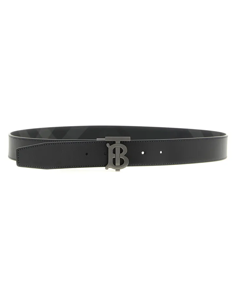 Burberry Reversible TB Monogram Belt — Black Black