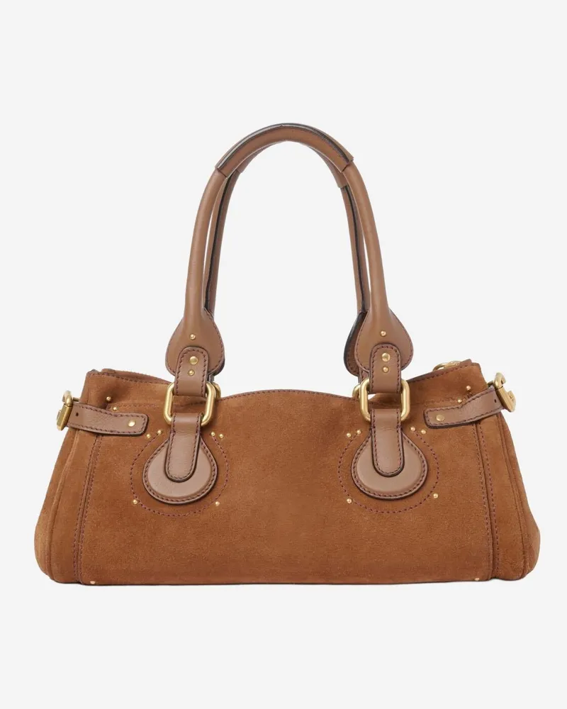 Chloé Women's Suede Bag Paddington Brown Shoulder Brown