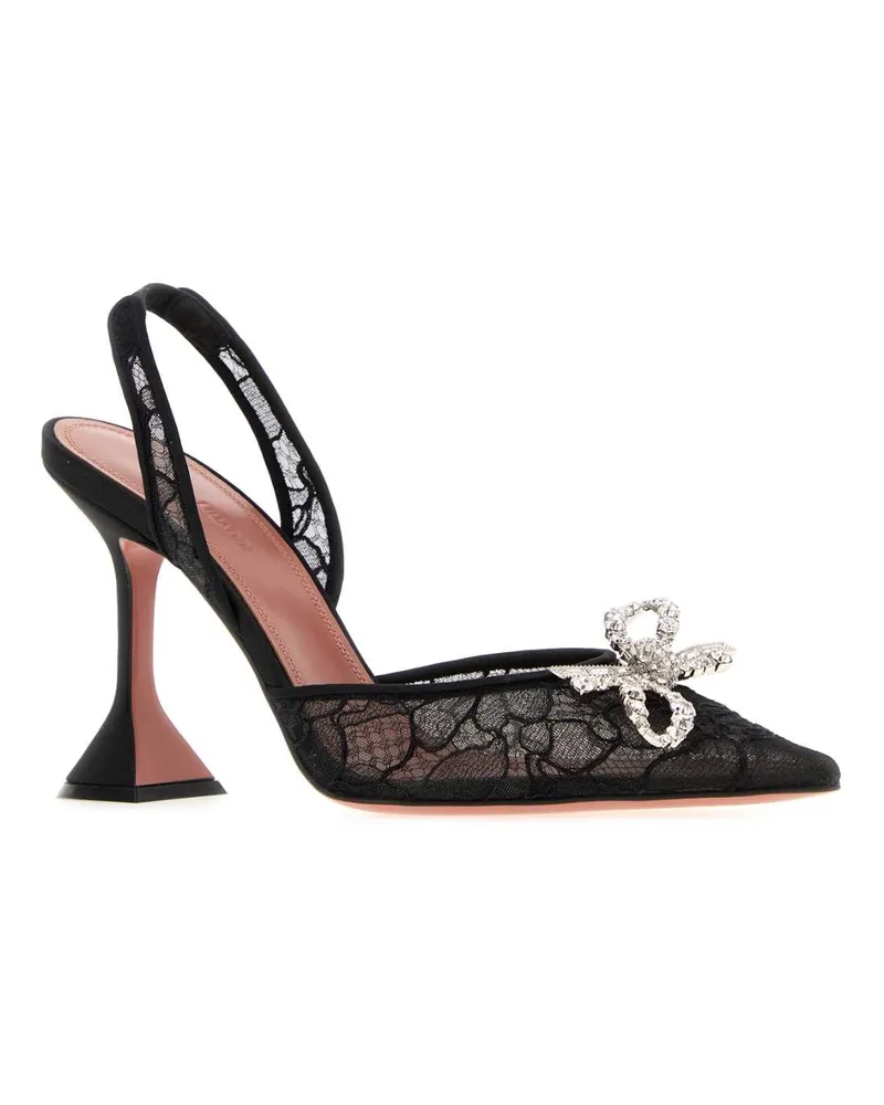 Amina Muaddi Women's Black Lace Rosie Pumps Scarpe Con Tacco High Heel Shoes Black