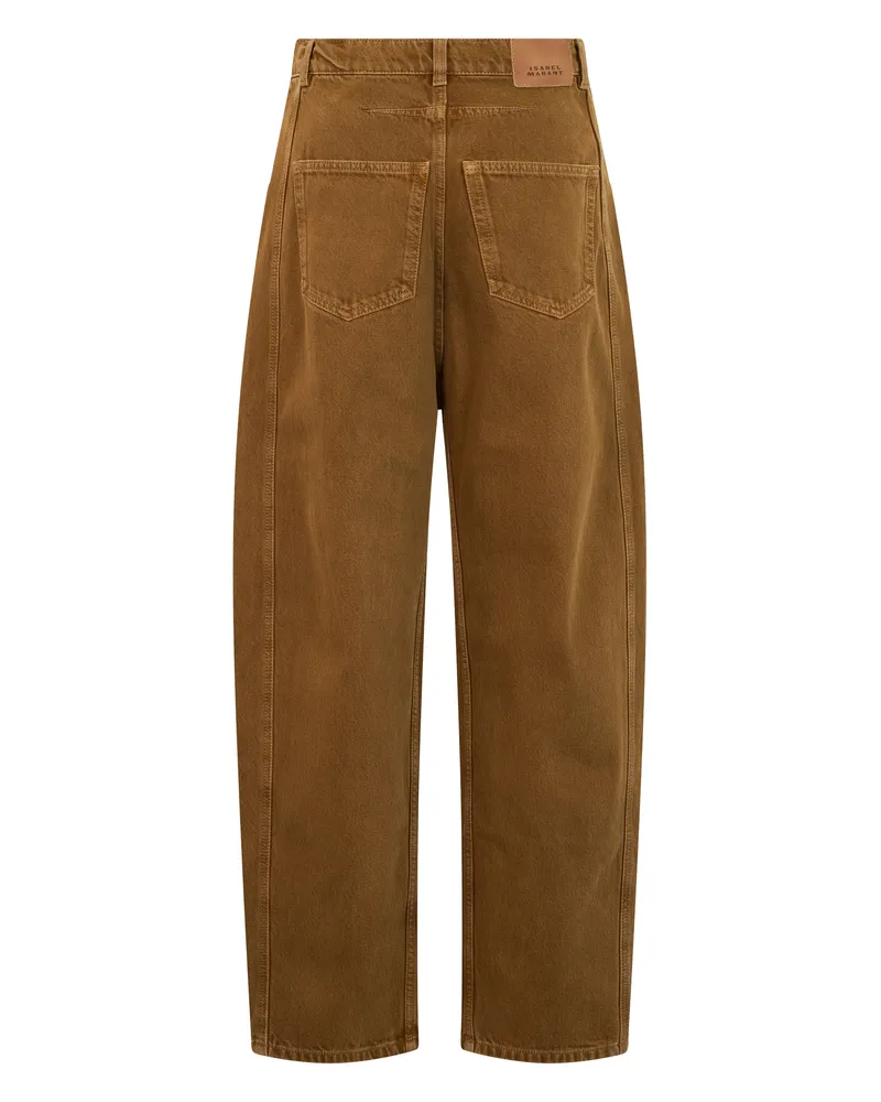 Isabel Marant Women's Wide-Leg Trousers Bronze Cotton Bronze