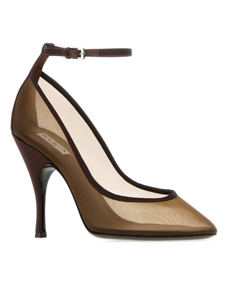 Alaïa Mesh Colorblock Pumps — Brown Brown