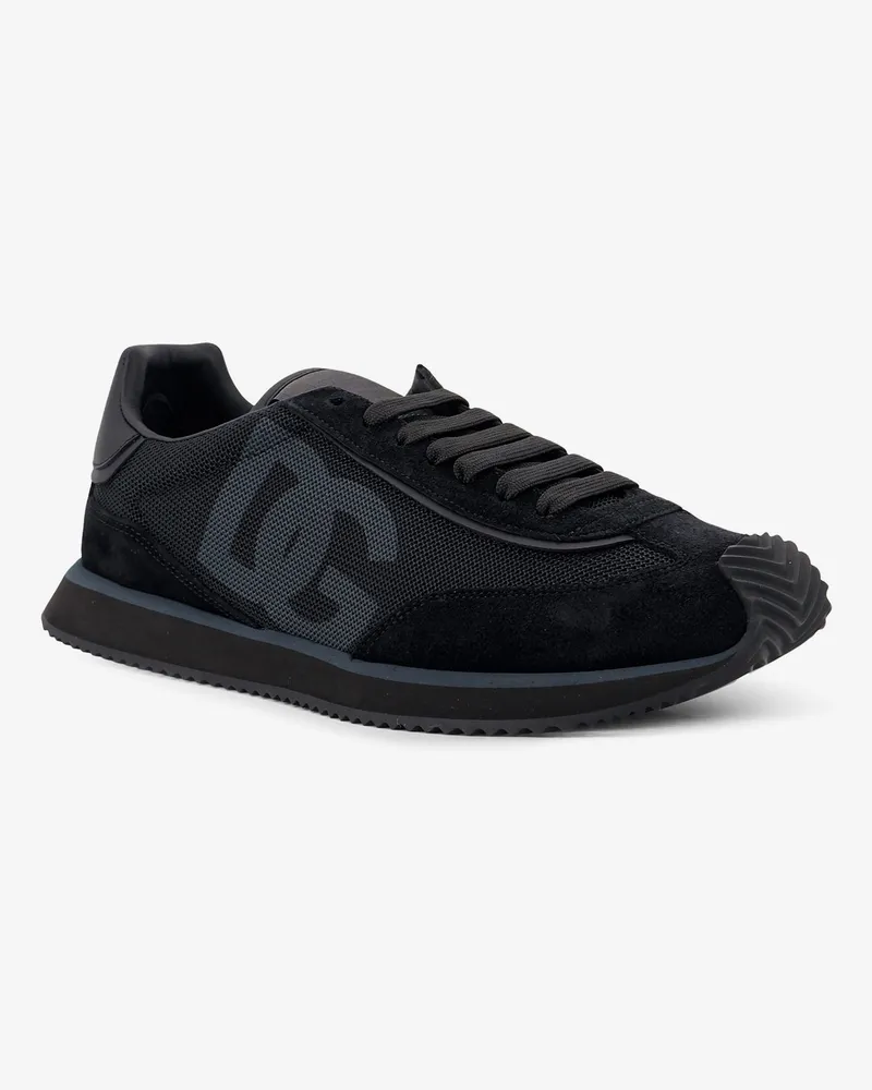 Dolce & Gabbana Men's Sneakers Cushion Nylon-Suede Black Trainers Nylon/suede Black