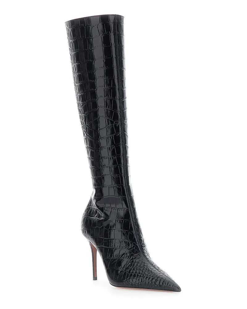Paris Texas Women's Boots Vera 85 Black Leather Calf Black