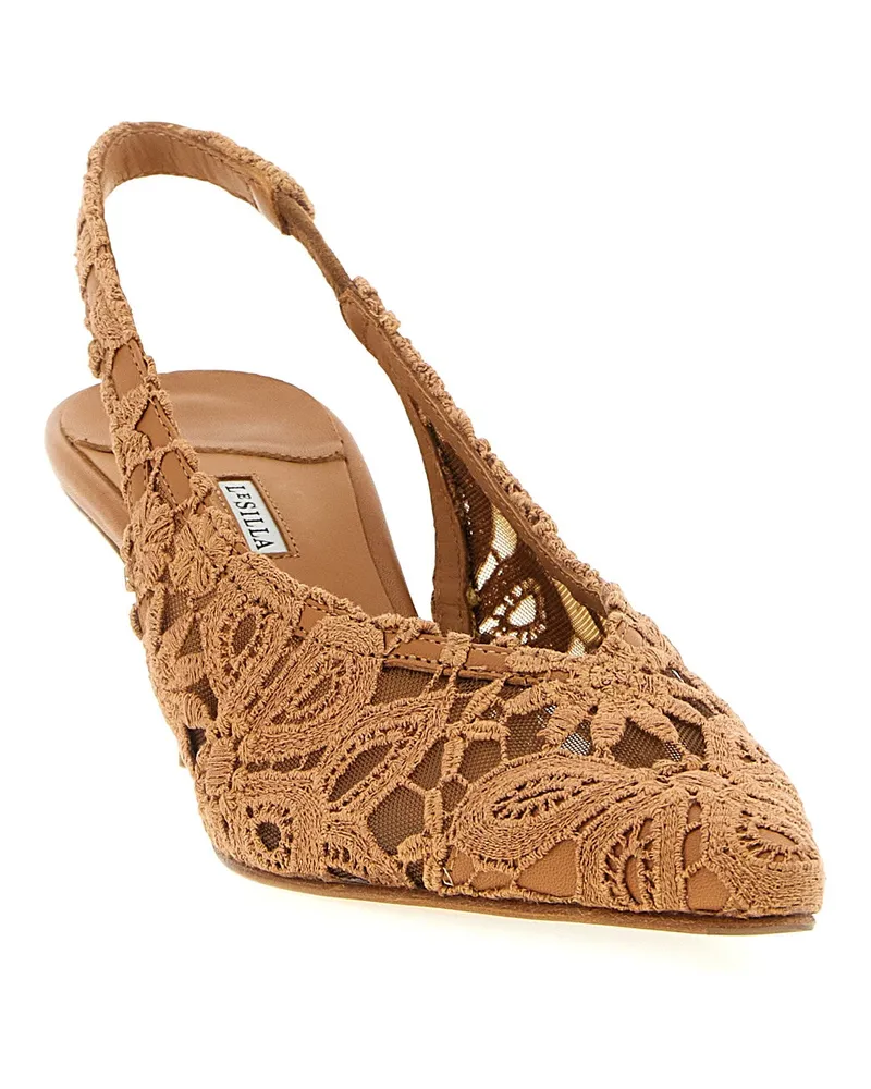 Le Silla Chantilly Slingback Heel — Tan Tan