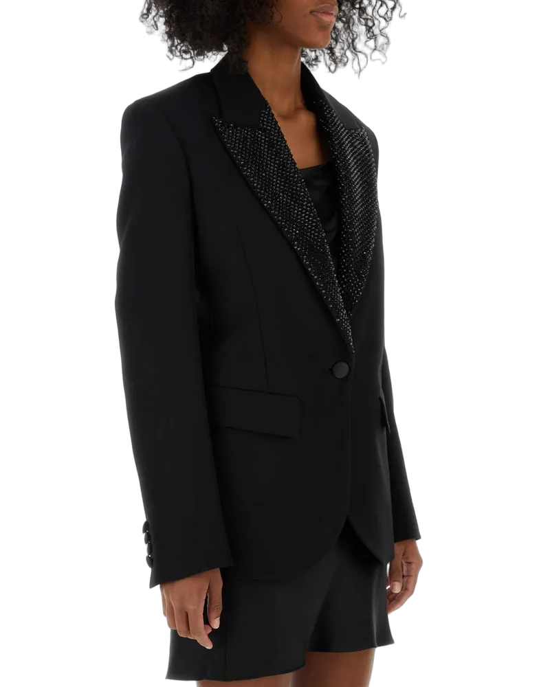 Stella McCartney Embellished Wool Blazer — Black Black