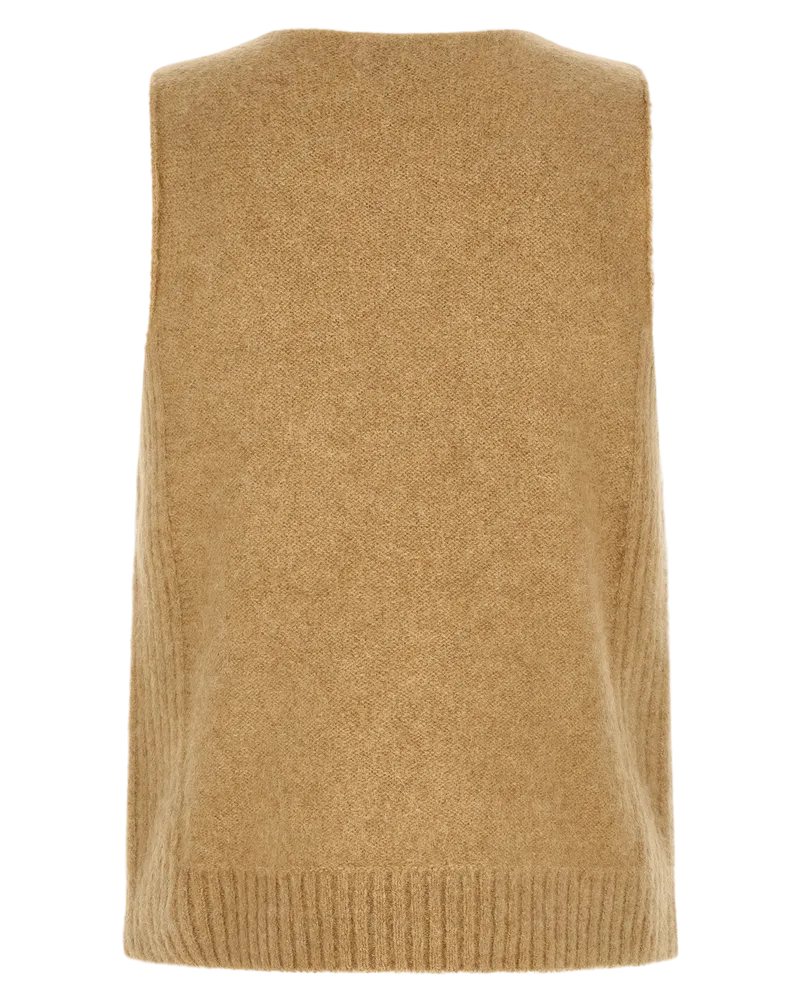 Dries van Noten Sleeveless Sweater — Beige Beige