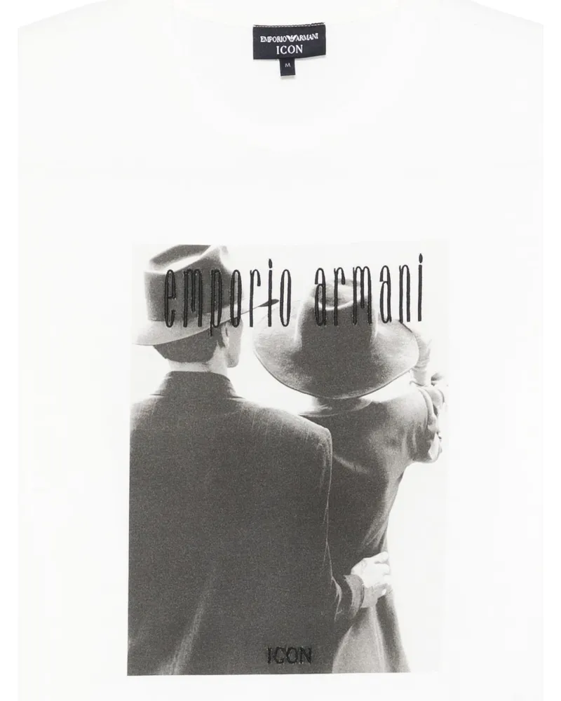Emporio Armani Graphic-Print Cotton T-Shirt — White White