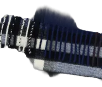 Striped Cashmere Scarf — Navy