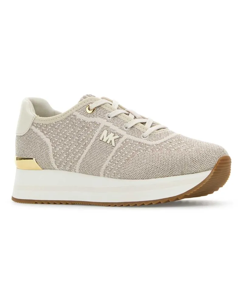 Michael Kors Women's Multicolor Fabric Monique Sneakers Champagne Beige