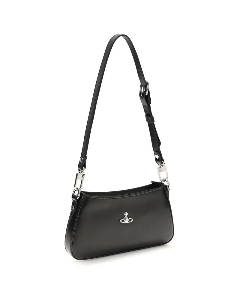 Vivienne Westwood Women's Black Calf Leather Bos Taurus Shoulder Bag Black