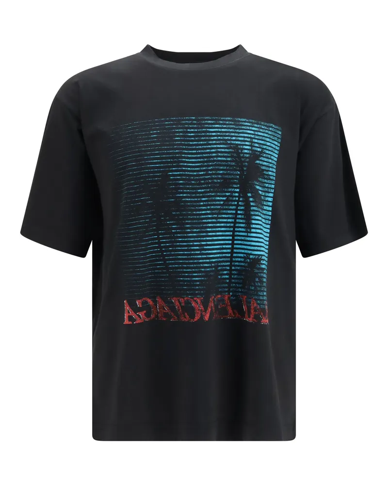Balenciaga Men T-Shirt Graphic Print Black Cotton T-Shirts And Polos Black