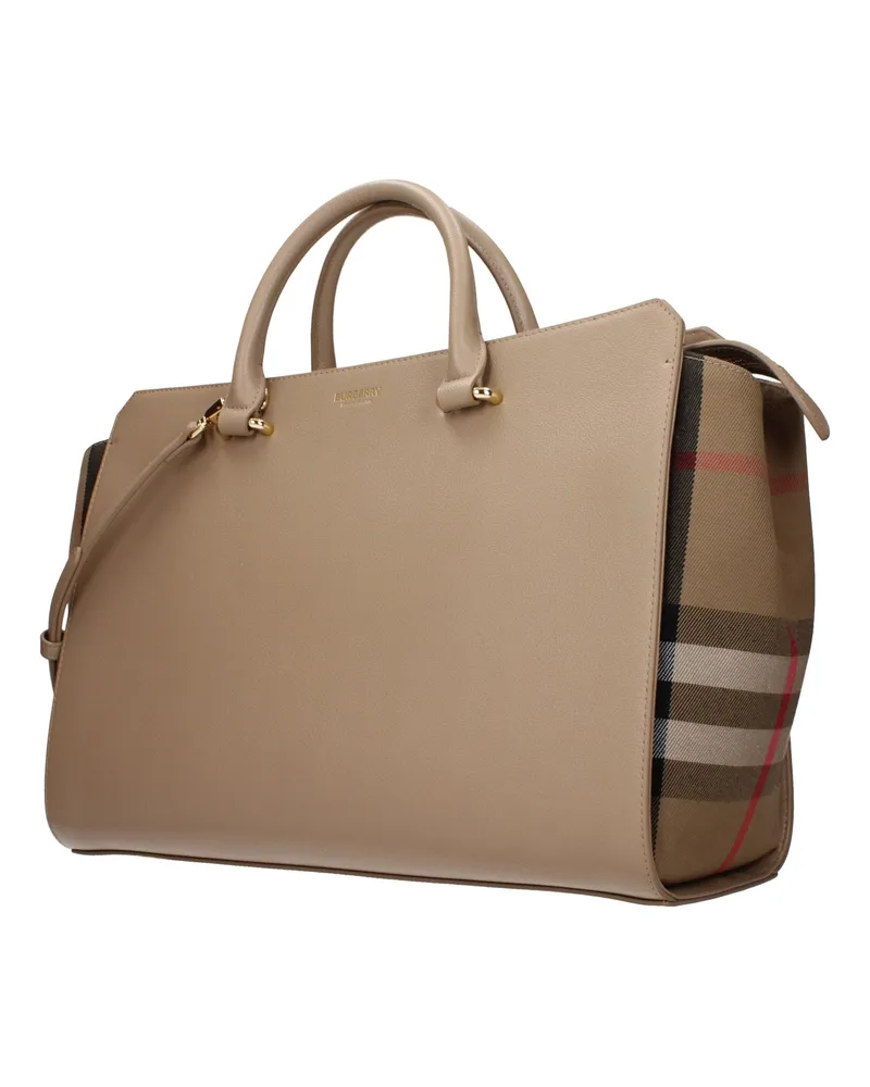 Burberry Women's Beige Leather Handbag Bag Beige