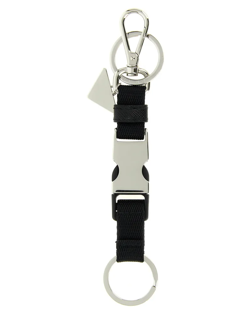 Prada Nylon Strap Key Case — Black Black